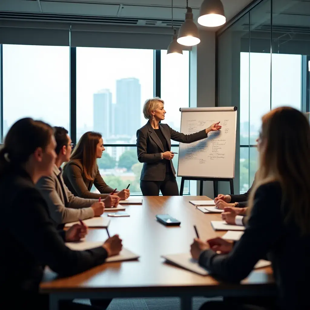 Image d'un groupe de dirigeants discutant d'un plan stratégique.